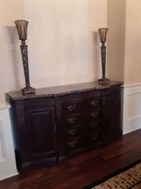 Bernhardt marble top buffet