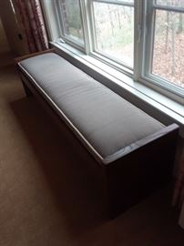 Long bench with cushion