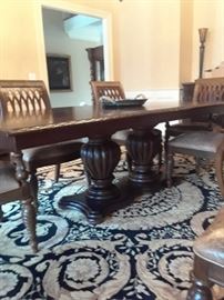 Base of double pedestal Bernhardt dining table