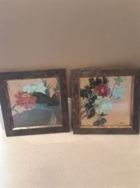 Pair of Chinese floral prints