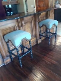 Two more fabulous bar stools with barley twist legs