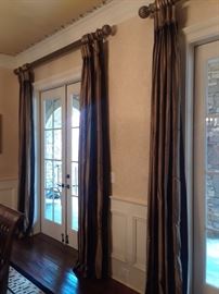View of the dining room curtains