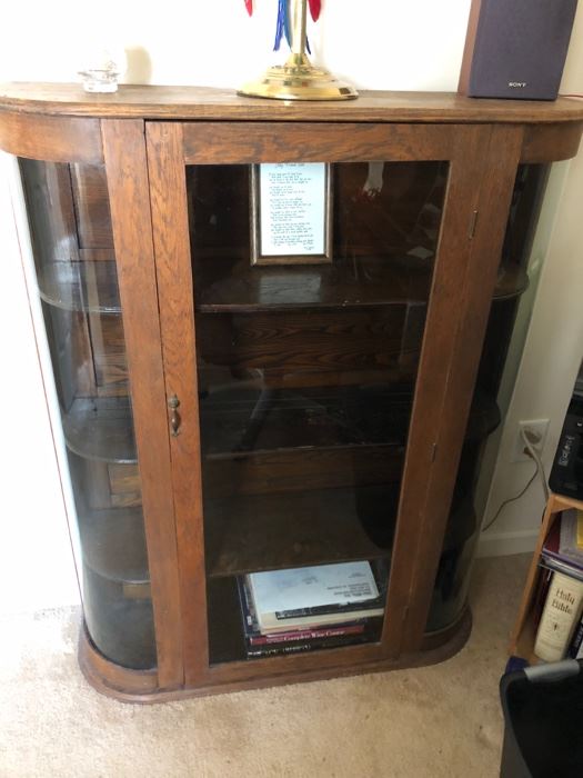 Victorian glass front cabinet