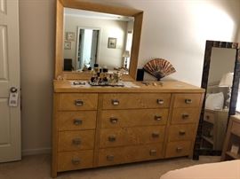 King bedroom set. Original price $9,000. Harbor Home. 12 drawer dresser, 2 nightstands, Armoire, and king bed 