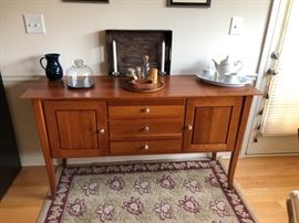 custom made cherry wood buffet.  Matching dining room table with 2 leaves.  Made by Chatham Furniture co