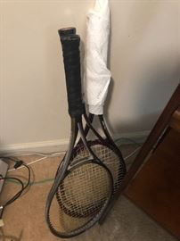 tennis racquets.  There are tennis balls as well