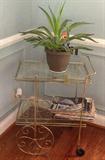 Glass and Brass Decorator Wheel Cart