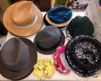 Vintage men’s and women’s hats