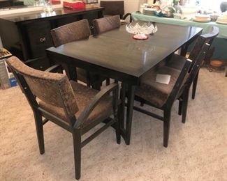 Dining room table and chairs with chinchilla finish!