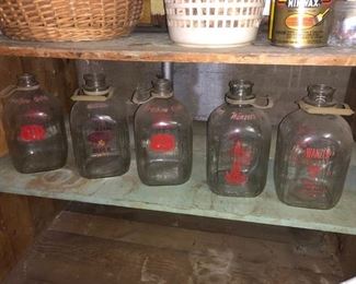 Vintage glass milk bottles
