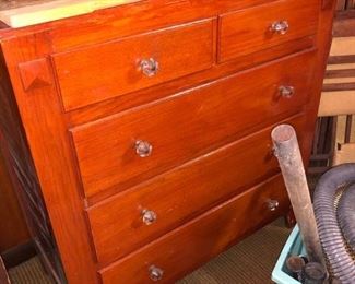 Handmade dresser with glass knobs