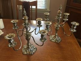 Silver plated candleabra
