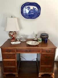 Antique flow blue platter