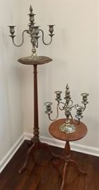 Pair silver plate candleabra