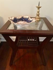 Glass top side table