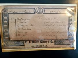 Antique music box single cylinder inlaid box