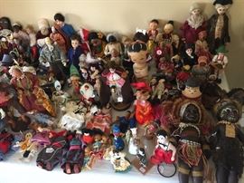 Ozark dolls, cloth dolls, look at the Australian Aboriginal dolls on the corner!