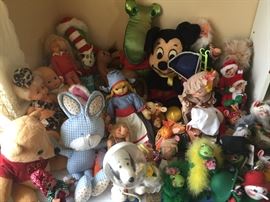 Popular dolls from the 70's mixed in.