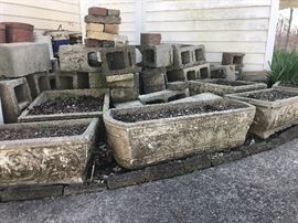vintage concrete planters