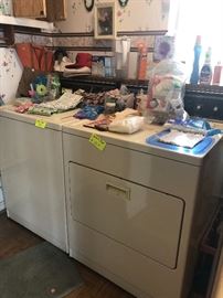 washer, dryer, household cleaning items