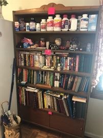 cookbooks, books, bookshelf