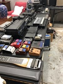 Simmons Lap Steel guitar and a collection of Vintage Boss pedals