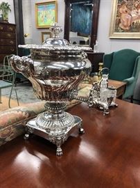 Vintage Sheffield plate hot water urn/samovar