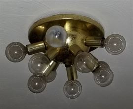 1 of 2 original MCM SPUTNIK FLUSH MOUNT LIGHTS - 10bulb
