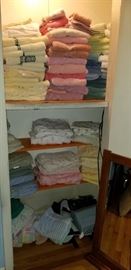 Closets full of towels, HABA, ETC 