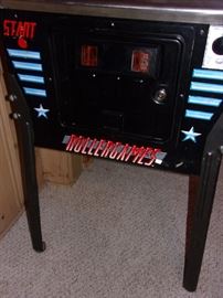 Vintage 1980's Rollergames pinball machine, in excellent working condition!