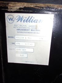 Vintage 1980's Rollergames pinball machine, in excellent working condition!