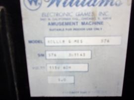 Vintage 1980's Rollergames pinball machine, in excellent working condition!