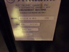 Vintage 1980's Rollergames pinball machine, in excellent working condition!