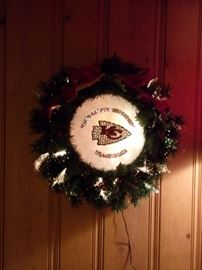 Fiber optic Chiefs wreath.