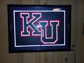Framed and lighted KU picture.