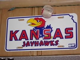 Kansas Jayhawks license plate.