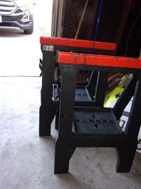 Two sturdy plastic saw horses