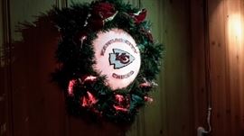 Fiber optic Chiefs wreath.