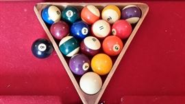Standard billiard ball set.