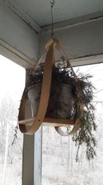 Unique hanging wood plant holder