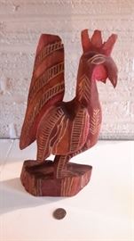 Hand carved rooster from Haiti