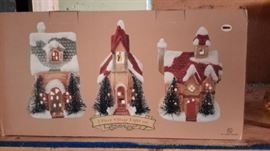 3pc Village Light Set, in box.