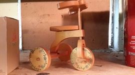Cute wooden mini tricycle
