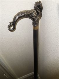 Unique pewter walking cane