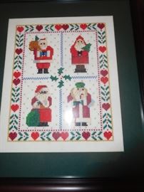 Embroidered Santas