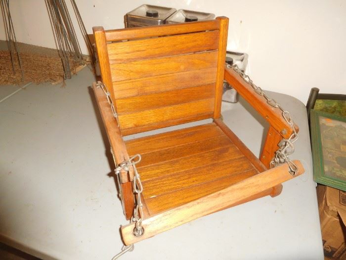 Oak child's swing