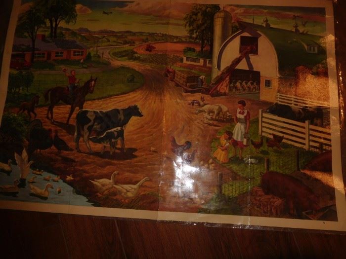 Large laminated school room poster.... 1950s