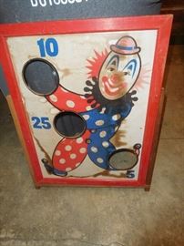 Old clown bean bag toss