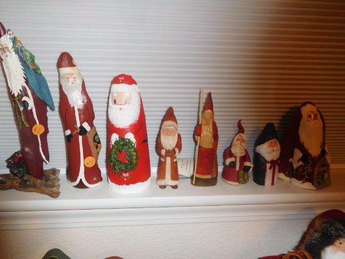 Hand-carved Santas
