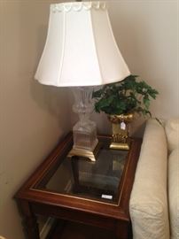 One of several side tables and lamps